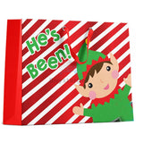 🎅Luxury Christmas Gift Bag With Handles Red Elf Gloss Xmas Present 37x28cm
