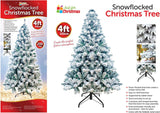 Snowflocked Christmas Tree Snow Deluxe Artificial 4ft With LED Lights and Stand