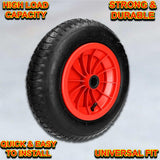 14" PNEUMATIC SACK TRUCK TROLLEY WHEEL BARROW TYRE HEAVY DUTY WHEEL 3.50-8