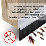 🔥Door Aluminium Draught Excluder Brush Strip Bar 25 mm Heat Seal Energy Savings