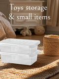 4x 6L Plastic Storage Boxes Lid Handles Food Container Home Kitchen Office Box