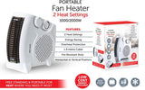 2 Pack Electric Thermo Fan Heater Warm Hot Cold Cool Air Compact Silent 2000W Heat