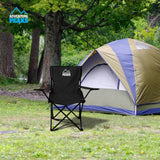 2x Camping Chairs Folding Outdoor Seat Fishing Garden Beach Chair Cup Holder UK