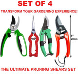 Pruning Shears Strong Carbon 8" Garden Hand Pruner Secateurs Plants Tool Set