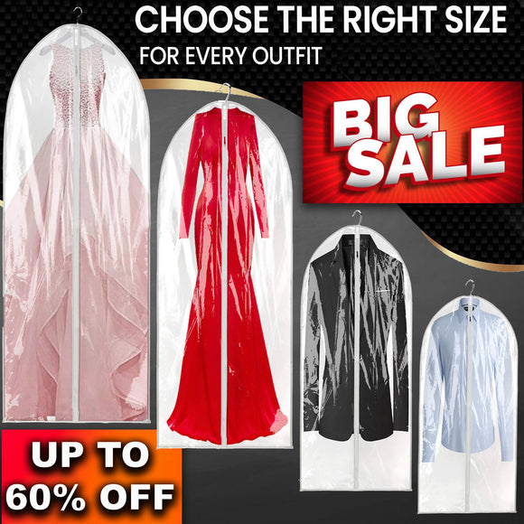 Suit Covers Long Dress Bags Clothes Storage Travel Hanging Garment Bag Cover