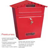 🔥Large Post Box Letter Mail Box Premium Steel Lockable Wall Mount 2 Keys Secure