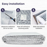 Radiator Insulation Foil Heat Back Reflector Sheet Energy Saving Panel Window