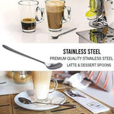 Buystarget Latte Spoons Long Handle Teaspoons Set of 6 Stainless Steel 18.6 cm Mixing Ice Cream Stirring Spoon Ideal for iced Coffee Iced Tea Milk Shake Ice Cream Sundeas Cool Drinking