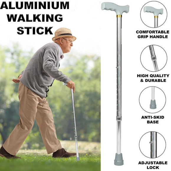 Aluminium Walking Stick Lightweight Walking Cane Aid Durable Adjustable Non Slip