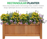 Premium Wood Garden Planter Large Flower Plant Pot Window Box Raised Bed Basket