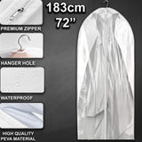 183cm Hanging Suit Dress Coat Travel Bag Extra Large Clothes Cover Storage Zip