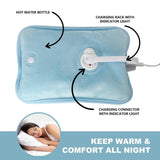 🔥Electric Hot Water Bottle Rechargeable Heat Pad Plush Warmer Massaging Luxury