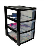 3 Tier Mini Drawer Plastic Tower Trolley Drawers School Office Home Desktop UK
