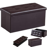 Large Faux Leather Folding Storage Box Ottoman Seat Stool Home Footstool Pouffe