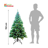 Luxury Christmas Tree Frosted Pine Cone Red Berries Xmas Tree Candy Cane 4/5Ft