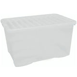 50L Plastic Storage Box Boxes Lid Handles Food Container Home Kitchen Office UK