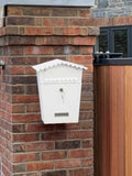 Quality Post Box Letter Mail Box Steel Lockable Wall Mount White