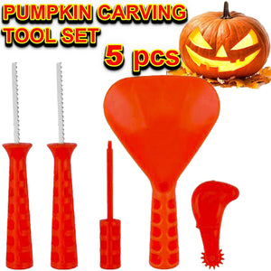 5 pcs Pumpkin Carving Tool Set Halloween Designs DIY Craft Tools Kit Party
