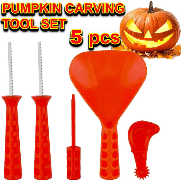 5 pcs Pumpkin Carving Tool Set Halloween Designs DIY Craft Tools Kit Party