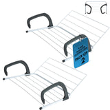 2x Radiator Airer 9 Bars Drying Rack Rail Towel Clothes Laundry Holder Folding