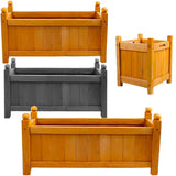 Premium Wood Garden Planter Large Flower Plant Pot Window Box Raised Bed Basket