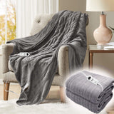 LUXURY ELECTRIC HEATED THROW SOFT OVER BLANKET DIGITAL CONTROLLER LARGE 120X160