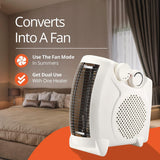 2 Pack Electric Thermo Fan Heater Warm Hot Cold Cool Air Compact Silent 2000W Heat