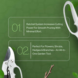 Ratchet Anvil Secateurs Razorsharp Advance Garden Pruner Comfort Carbon Steel