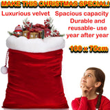 Giant Santa Sack Red Velvet Christmas Xmas Present Gift Bag XXL 100x75cm Luxury