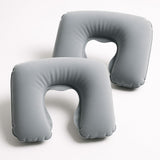 2x Inflatable Neck Pillow Travel Cushion Flight Head Rest Air Support Cushion