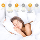 Electric Heated Blanket Thermal Cosy Fast 3 Heat Settings Dual Control King