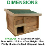 Hedgehog House & Hibernation Shelter Wood Predator Proof Solid Feeding Station