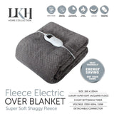 Luxury Electric Heated Throw Shaggy Fleece Cosy Over Blanket Double Single King