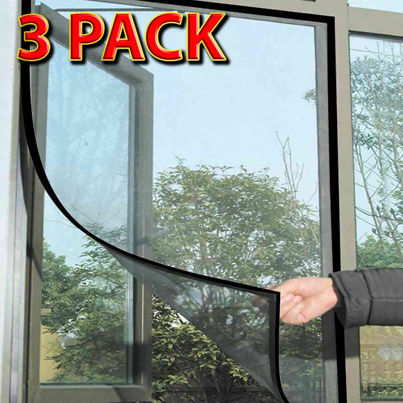 3 Pack Large Black Window Insect Screen Mesh