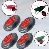 4x 14" PNEUMATIC SACK TRUCK TROLLEY WHEEL BARROW TYRE HEAVY DUTY WHEEL 3.50-8
