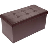 Large Faux Leather Folding Storage Box Ottoman Seat Stool Home Footstool Pouffe