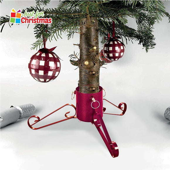 🎄Christmas Tree Stand Real Tree Metal Base Heavy Duty Xmas Large Tree Hold Red