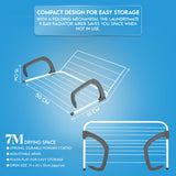 Folding Airer 9 Bars Radiator Drying Rack Rail Towel Clothes Laundry Holder Home