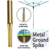 🔥32mm Metal Galvanised Ground Spike Soil Socket Outdoor Rotary Airer Parasol
