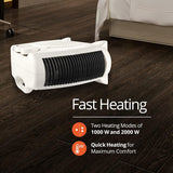 2 Pack Electric Thermo Fan Heater Warm Hot Cold Cool Air Compact Silent 2000W Heat