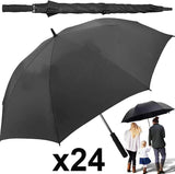 24x Deluxe Golf Umbrella  Auto Open Strong Wind Rain Sun Resistant 8 Rib Travel