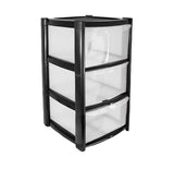 3 Tier Mini Drawer Plastic Tower Trolley Drawers School Office Home Desktop UK