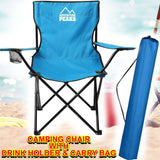 Camping Chair Folding Outdoor Seat Fishing Patio Garden Beach Chair Cup Holder