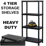 Heavy Duty 4 Tier Plastic Shelving Unit Storage Racking Shelves Home Garage Shed