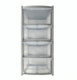4 Tier Mini Drawer Plastic Tower Trolley Drawers School Office Home Desktop UK