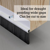🔥Door Aluminium Draught Excluder Brush Strip Bar 25 mm Heat Seal Energy Savings