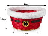 Christmas Santa Suit Bamboo Basket Decoration Treat Gift Hamper Festive Storage