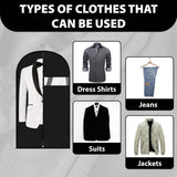 48" Extra Large Hanging Suit Dress Coat Travel Bag Zip Up Clothes Cover Storage