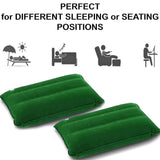 🔥2x Inflatable Pillows Blow Up Travel Cushions Neck Rest Support Camping Flight