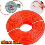 15m Strimmer Line Trimmer Wire Heavy Duty Replacement Cord 2mm Garden Grass UK